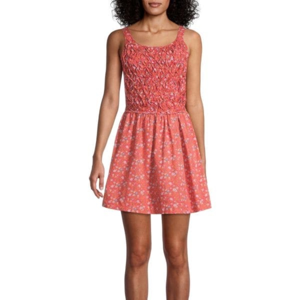 NWT Free People Poppy Red Floral Petunia Mini Dress Size Small